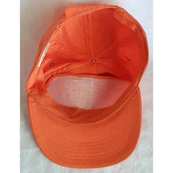 Vtg Saturday Night Fever Disco Hat Travolta Snapback Brow Flap Orange 70s USA